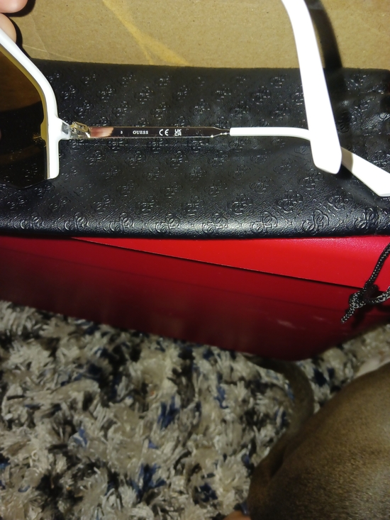 GUESS White Frame Black Lens Shield Sunglasses main image 3